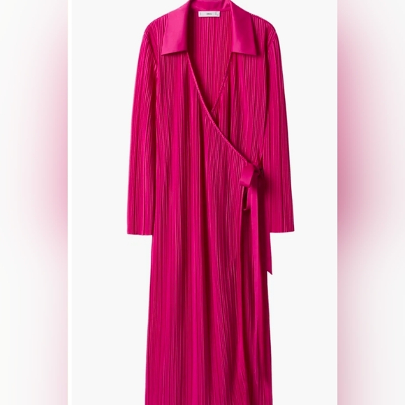 Mango Vibrant Pink Long Sleeve Dress - Picture 6 of 9